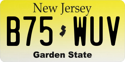 NJ license plate B75WUV