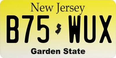 NJ license plate B75WUX