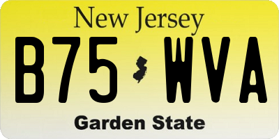 NJ license plate B75WVA