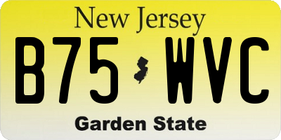 NJ license plate B75WVC