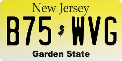 NJ license plate B75WVG