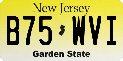 NJ license plate B75WVI