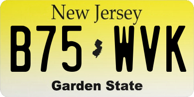 NJ license plate B75WVK