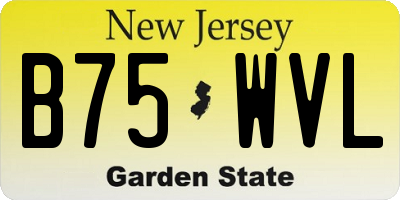 NJ license plate B75WVL
