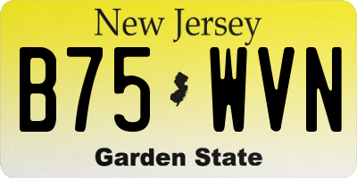 NJ license plate B75WVN
