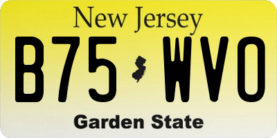 NJ license plate B75WVO