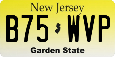 NJ license plate B75WVP