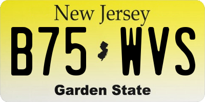 NJ license plate B75WVS