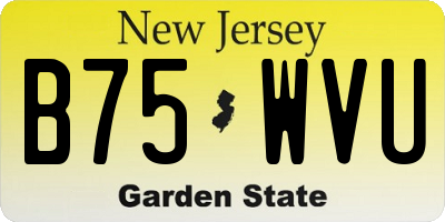 NJ license plate B75WVU