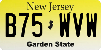 NJ license plate B75WVW