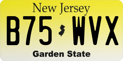 NJ license plate B75WVX
