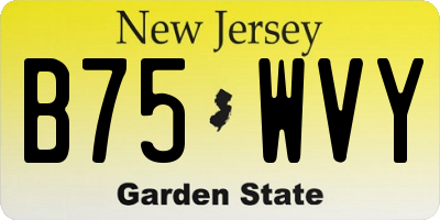 NJ license plate B75WVY