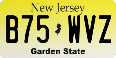 NJ license plate B75WVZ