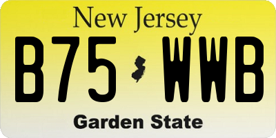 NJ license plate B75WWB