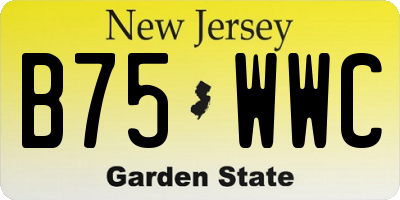 NJ license plate B75WWC