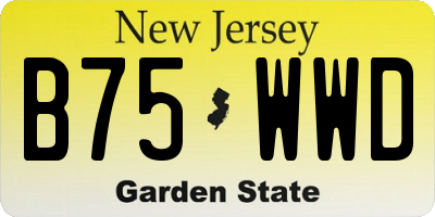 NJ license plate B75WWD
