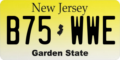 NJ license plate B75WWE