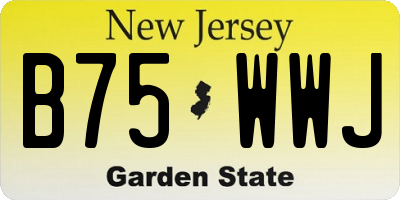 NJ license plate B75WWJ