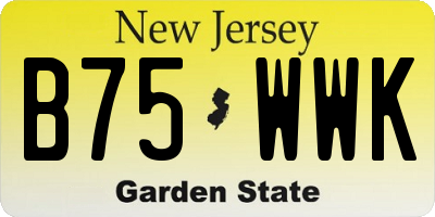 NJ license plate B75WWK
