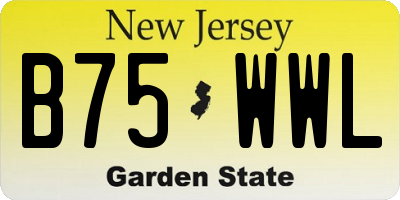 NJ license plate B75WWL