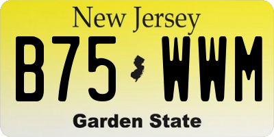 NJ license plate B75WWM