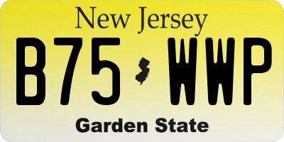 NJ license plate B75WWP