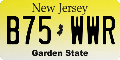 NJ license plate B75WWR