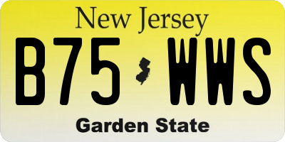 NJ license plate B75WWS