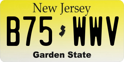 NJ license plate B75WWV