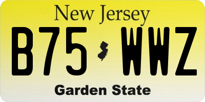 NJ license plate B75WWZ