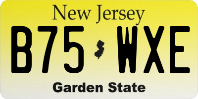 NJ license plate B75WXE