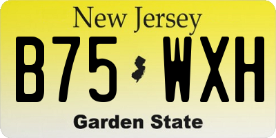 NJ license plate B75WXH