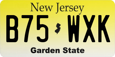 NJ license plate B75WXK