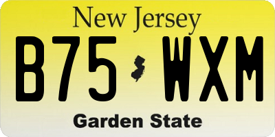 NJ license plate B75WXM