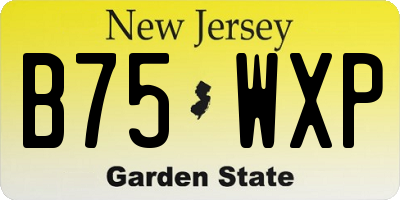 NJ license plate B75WXP