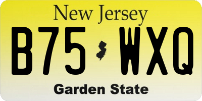 NJ license plate B75WXQ