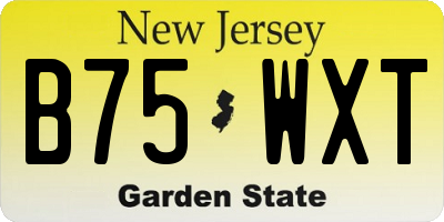 NJ license plate B75WXT