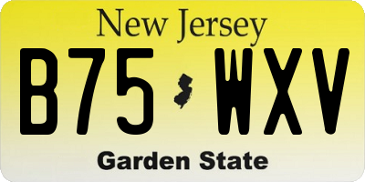 NJ license plate B75WXV