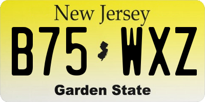 NJ license plate B75WXZ