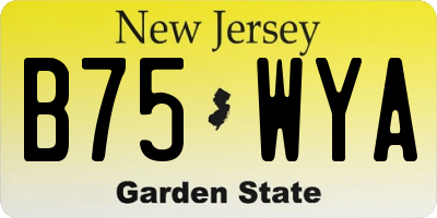NJ license plate B75WYA