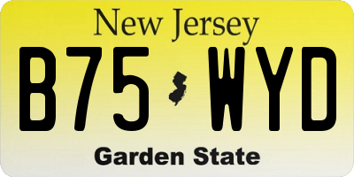 NJ license plate B75WYD