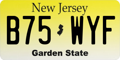 NJ license plate B75WYF