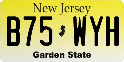 NJ license plate B75WYH