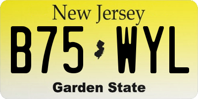 NJ license plate B75WYL