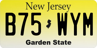 NJ license plate B75WYM