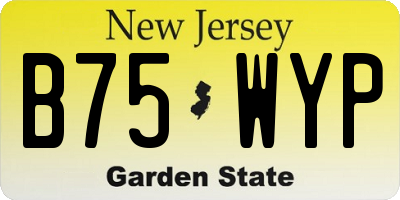 NJ license plate B75WYP