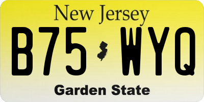 NJ license plate B75WYQ