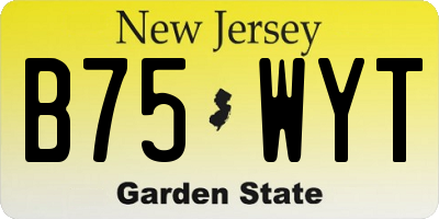 NJ license plate B75WYT