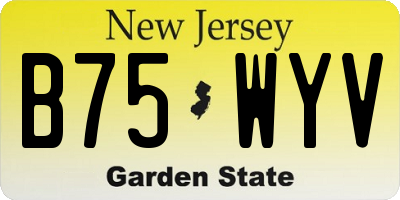 NJ license plate B75WYV