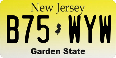 NJ license plate B75WYW